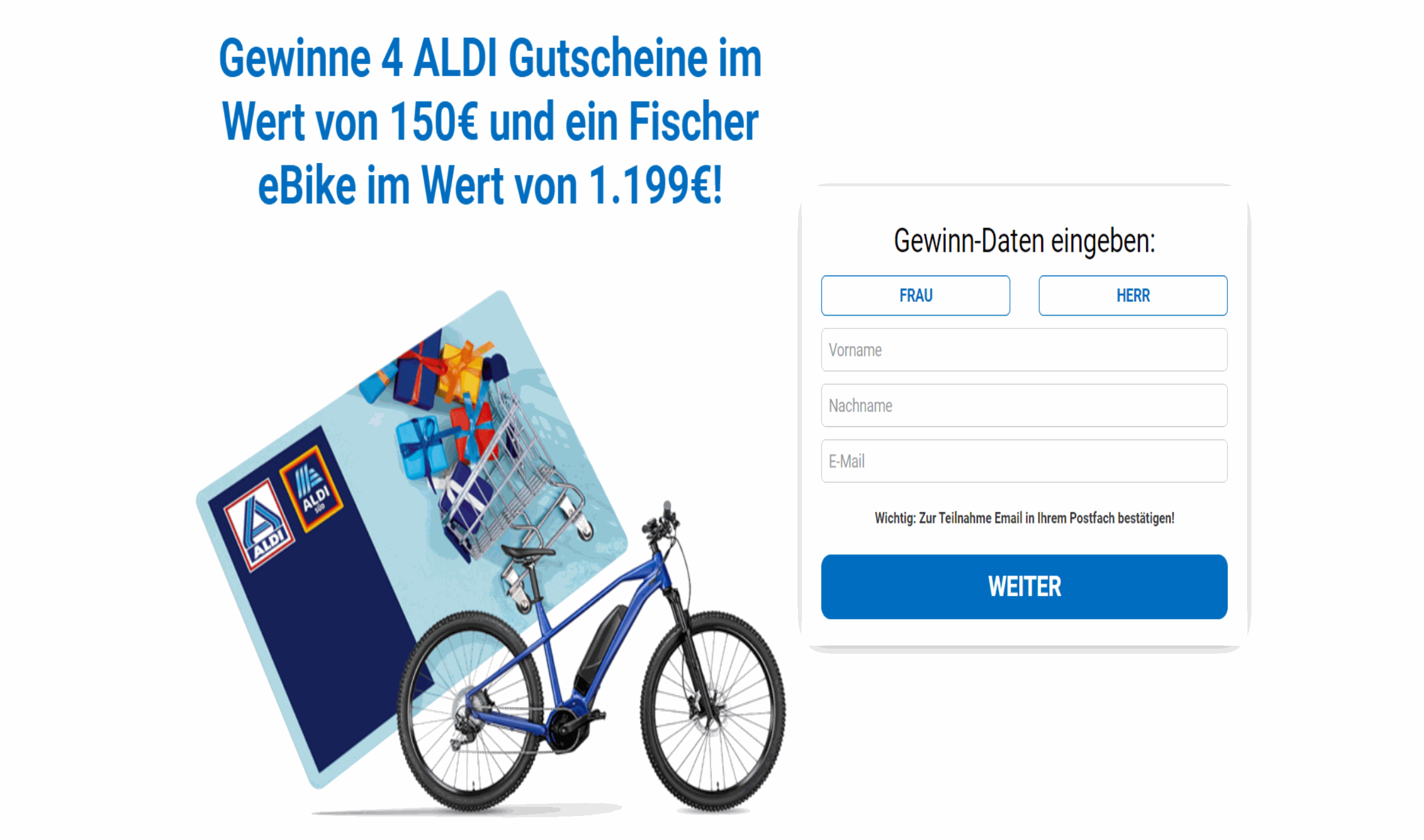 Aldi Supermarket Voucher + E-Bike - DE