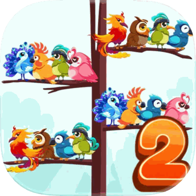 Bird Sort 2 Color Puzzle Game