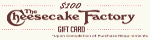 CR Exclusive-$100 Cheesecake Gift Card