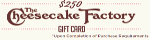CR Exclusive-$250 Cheescake Gift Card