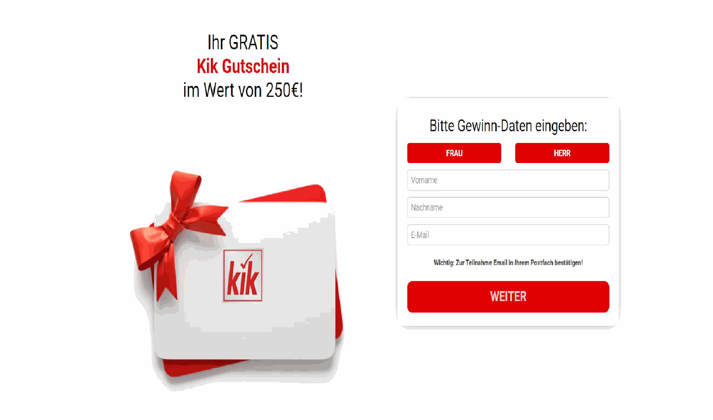 Kik Voucher 250€ - DE