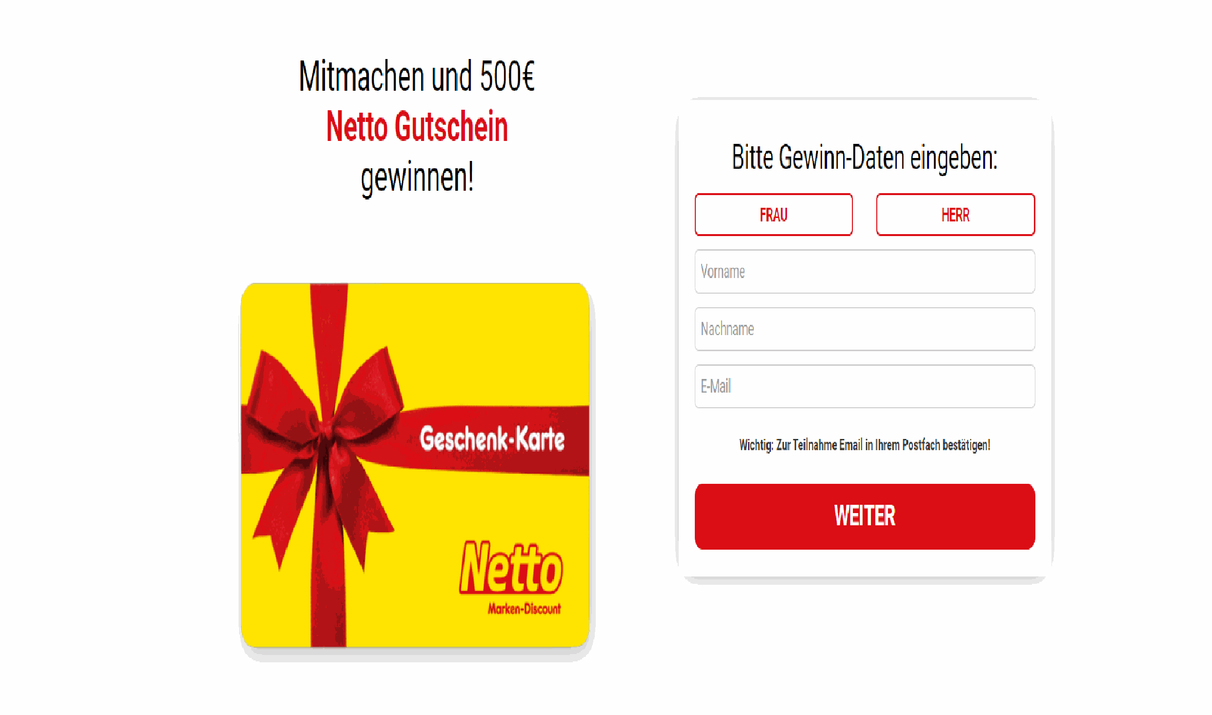 Netto Supermarket Voucher 500€ - DE