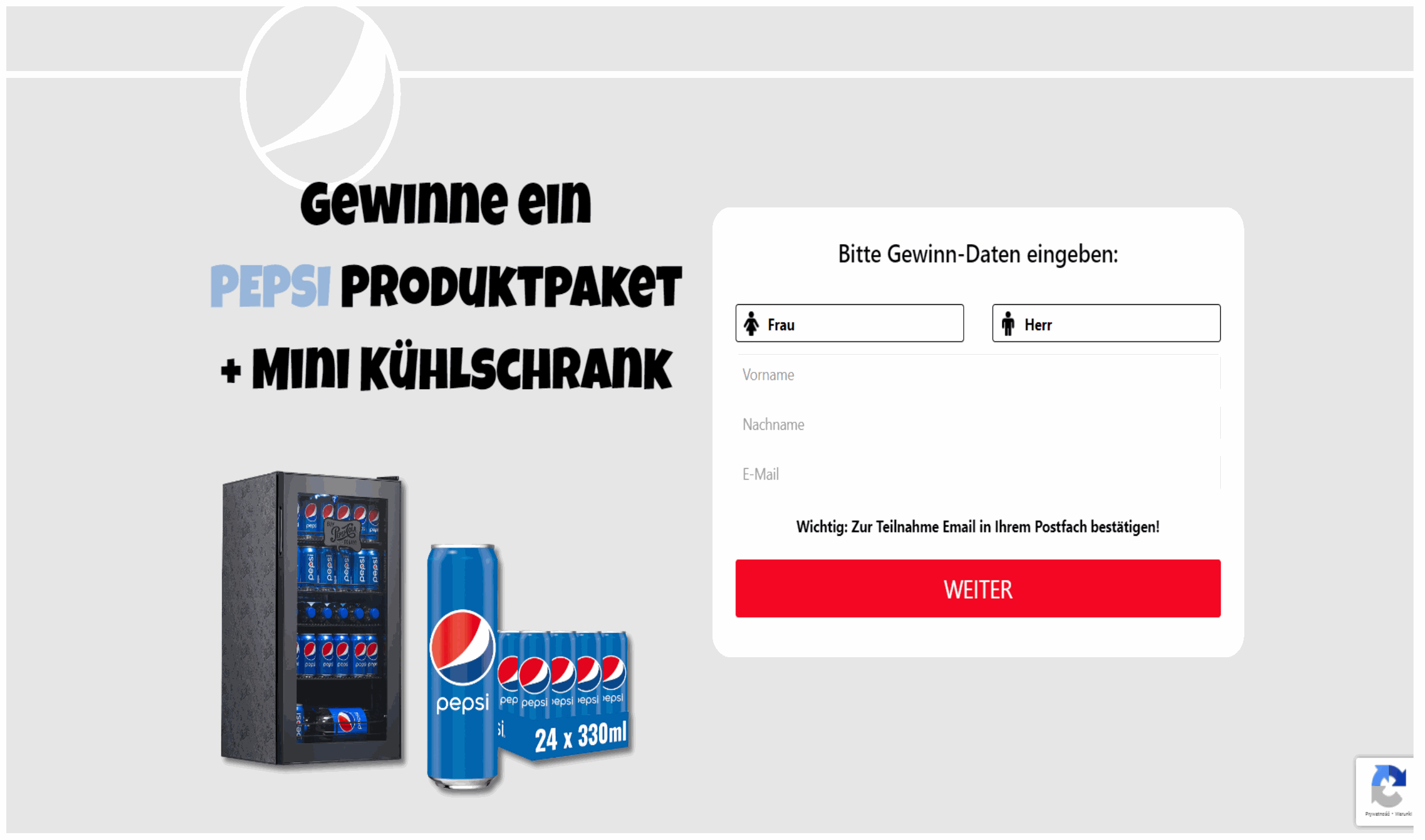 Pepsi & Mini Fridge - DE