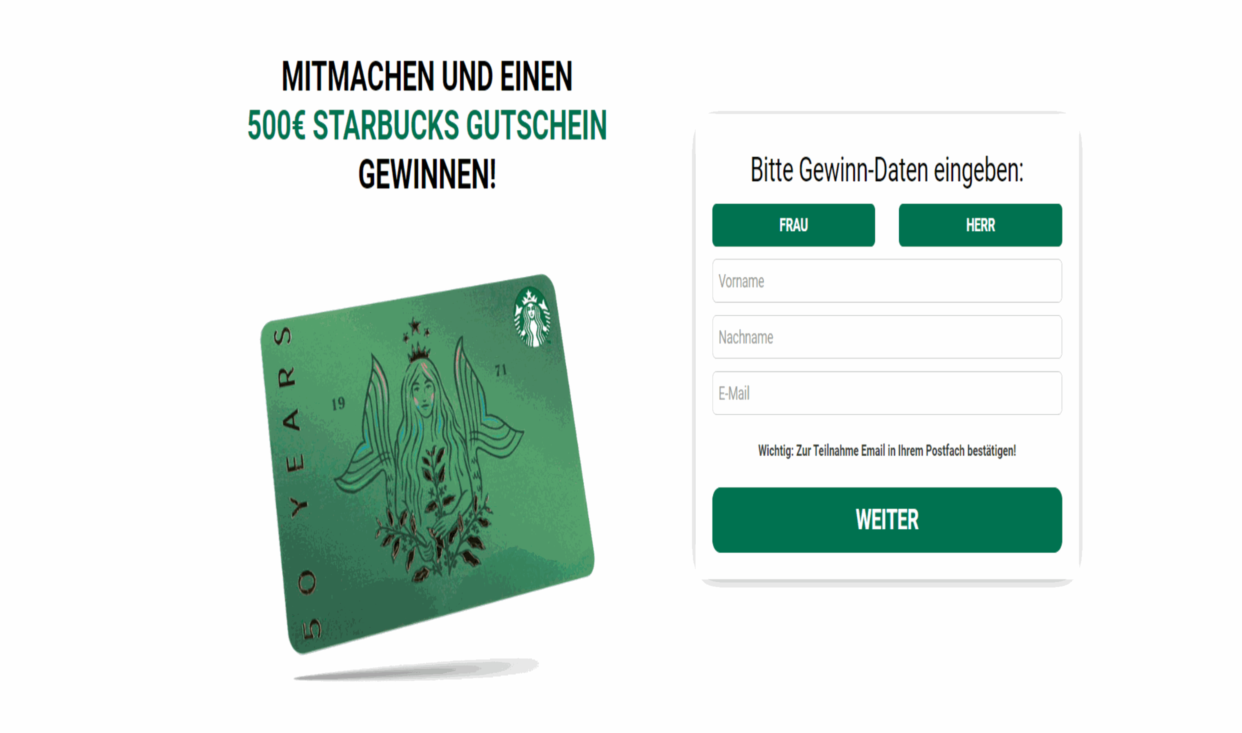 Starbucks Coffee Voucher 500€ - DE